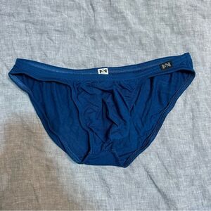 N2N Bodywear Rayon Stretch Blend Pouch Blue Briefs New